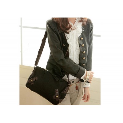 Casual Women's Crossbody Bag With Canvas and Splicing Design